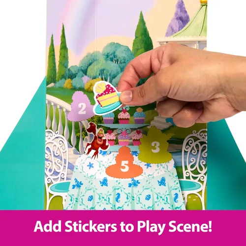 Miniatura 6 de Mattel Disney Princess Ariel - Juego de muñecas de moda, gira y revela con 11 sorpresas, incluyendo 5 accesorios, 5 calcomanías y escena de juego