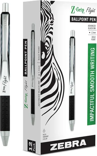 Miniatura 5 de Zebra Pen Z-Grip Flight Bolígrafo retráctil, punta gruesa de 0.047 in, colores de tinta surtidos, suministros escolares, suministros para profesores