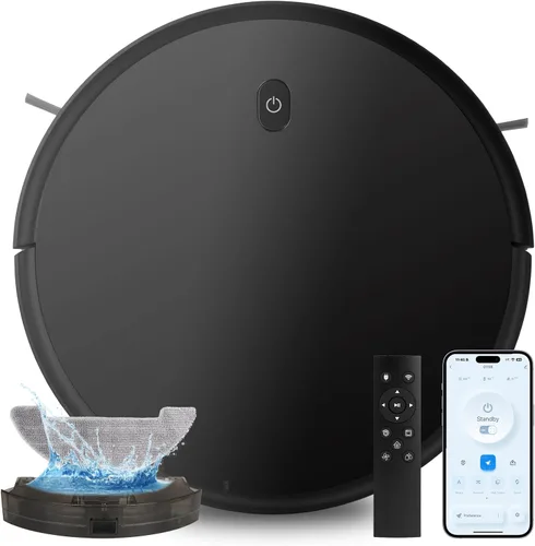 Livvi Combo de robot aspirador y trapeador - Robot aspirador 2 en 1 de 3500 pa con WiFi/Aplicación/Voz, 120 minutos de tiempo de funcionamiento,