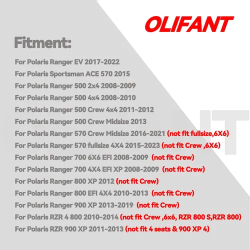 Miniatura 2 de Pastillas de freno delanteras y traseras para Polaris Ranger 900 XP 2013-2019/Polaris Ranger 570 2015-2023/Ranger 500 570 700 800 900 EV/Sportsman