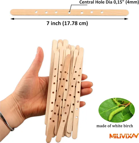 Miniatura 2 de MILIVIXAY 100 soportes de mecha de madera, dispositivo de centrado de mechas de vela para velas grandes y multimecha.