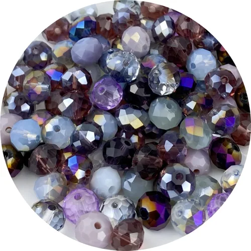 Miniatura 14 de 500 piezas de cuentas de cristal de vidrio facetado de 4 mm con agujero para pulseras, collares, aretes, joyería DIY, manualidades (Serie Negra)