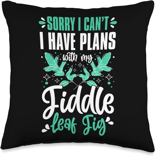 Fiddle Leaf Fig Ficus Lyrata Care Tree Plant Soil Indoor Throw Pillow