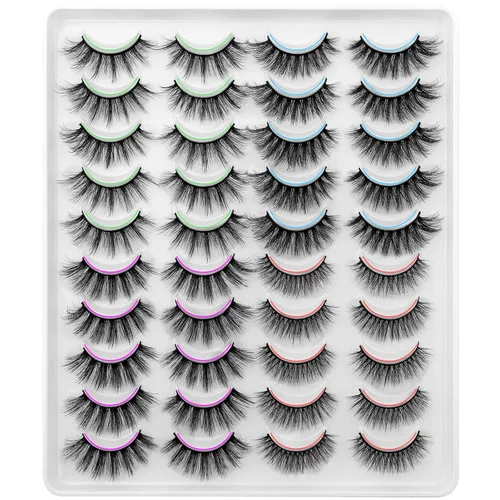 Miniatura 3 de DYSILK - 20 pares de pestañas postizas 6D de imitación de visón, impresionantes, largas, hechas a mano, aspecto natural, reutilizables, gruesas