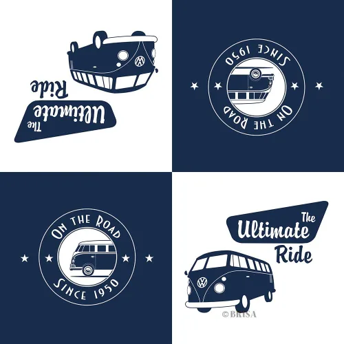 Miniatura 5 de BRISA VW Collection - Volkswagen Napkins - Pañuelos de papel de mesa con motivo de autocaravana VW T1 (El Ultimate Ride/Blanco/3 capas)