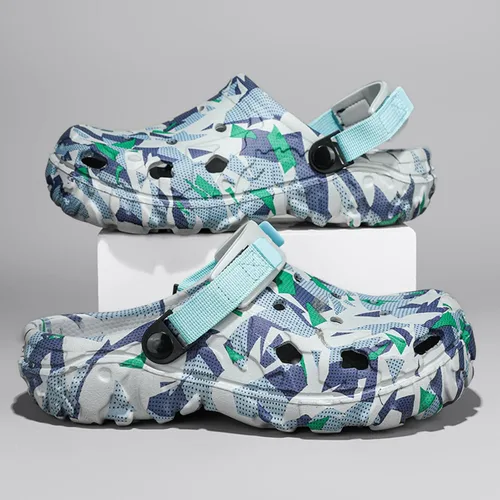 Miniatura 3 de ihinzry Zuecos de jardín para hombre, sandalias de playa para hombre, pantuflas de exterior con correa ajustable