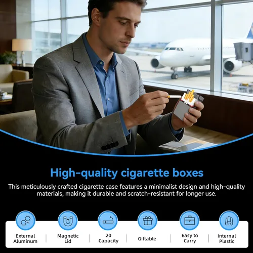 Miniatura 6 de Caja de cigarrillos King Size 3 Pack 20 Capacidad Negro+Plata+Azul-364.882-3.346 in