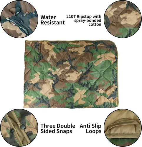 Miniatura 4 de LOOGU Manta Camuflaje Impermeable Aislante Forro de Poncho para Camping al Aire Libre, Senderismo, Caza, Supervivencia, Mochileros, Picnic Us