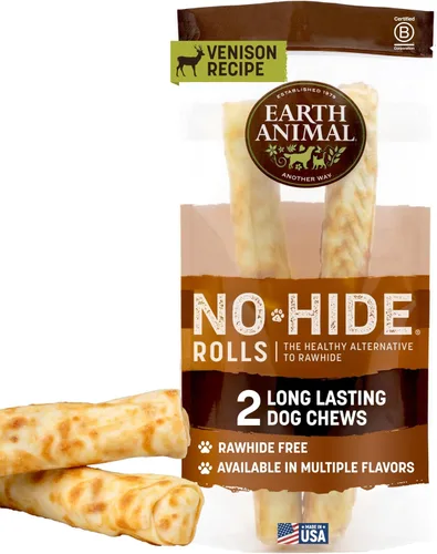 Miniatura 9 de Earth Animal No Hide Chews - Rollos masticables para perros grandes sin cuero crudo de larga duración, pollo - 2