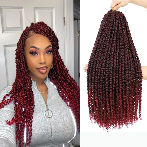 Miniatura 25 de Cabello Corto PassionTwist de 8 Pulgadas Cabello Pre-retorcido Passion Twists Cabello de Ganchillo Pre-enrollado Cabello Rizado de Ganchillo para 1b