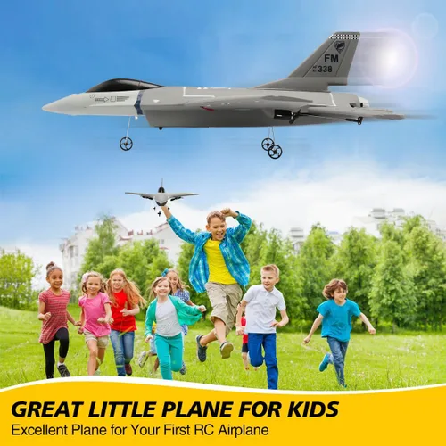 Miniatura 9 de jaming Avión de control remoto de 3 canales para adultos, F16 RC Fighter con giroscopio de 6 ejes, avión de control remoto de 2.4 GHz para Gris