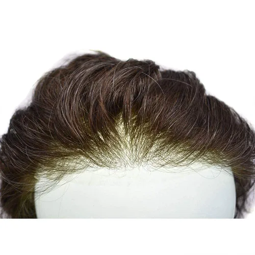 Miniatura 90 de 0.002 in ultra fina piel tupé Remy cabello humano piezas para hombres V-Looped sistema de pelo para hombre tupé pelo tupé para hombres protesis