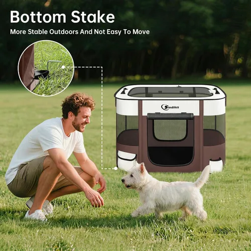 Miniatura 4 de Siedihit Corralito para Perros y Gatos, Corralitos Portátiles para Mascotas y Cachorros para Jaula de Viaje al Aire Libre, Uso Interior Después