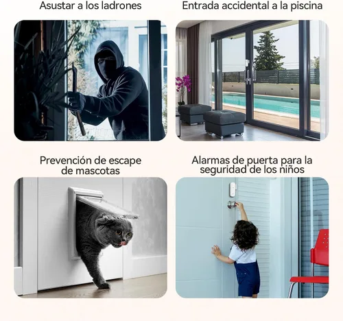 Miniatura 7 de TECKNET Alarmas de puerta cuando se abre, alarma de puerta y ventana, alarma de puerta para seguridad de los niños, alarmas portátiles 2 en 1