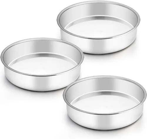 Miniatura 11 de TeamFar Molde para Pastel de 4 Pulgadas, Mini Molde para Pastel Juego de Moldes Pequeños Redondos para Hornear de Acero Inoxidable, Para Hornear