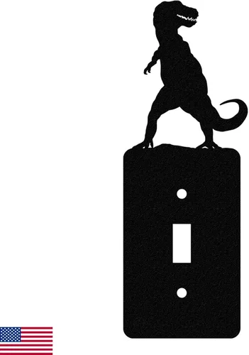 Miniatura 21 de Cubierta de Interruptor de Luz de Acero Americano, Cubierta de Enchufe con Decoración de Dinosaurio, Cuerpo de Tiranosaurio T-Rex, Interruptor