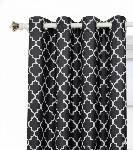 Meridian juego de 2 cortinas con aislante térmico para oscurecer habitación Negro/Gris