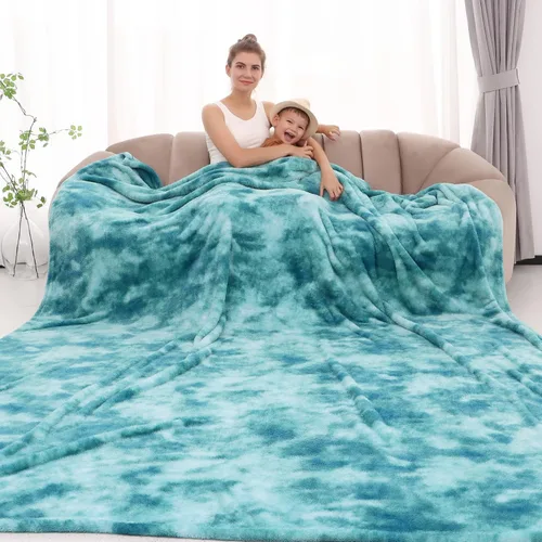 Miniatura 16 de Manta Suave Mantas Ligeras de Forro Polar Manta de Sofá Grande para Cama Queen Manta de teñido anudado