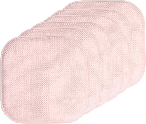 Miniatura 150 de Sweet Home Collection Cojines de espuma viscoelástica para silla, antideslizantes, diseño de panal de abeja, 16 x 16 pulgadas, paquete de 2