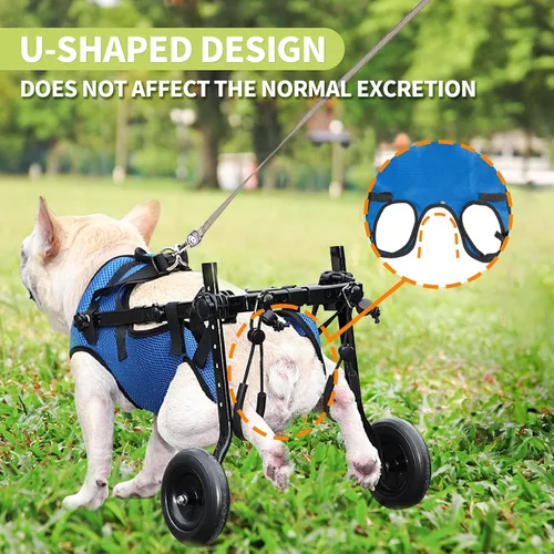 Miniatura 5 de Soporte de pierna y cadera para perro para silla de ruedas para mascotas, silla de ruedas para patas traseras, carrito ajustable para mascotas