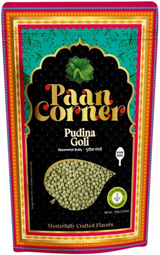 Paan Corner Pudina Goli Bolas de menta verde, veganas, 4.23 oz