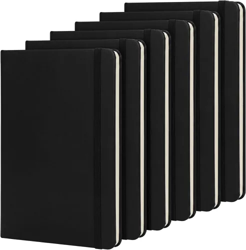 Miniatura 10 de Honoson 20 Pack Lined Journal Notebooks A5 Hardcover Executive Notebook 5.5" x 8.3" PU Leather Wide Ruled Journals Bulk with Elastic Band for Home