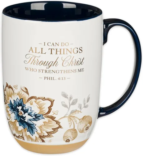 Miniatura 17 de Christian Art Gifts Taza de café de cerámica con base de arcilla blanca – 15 oz. Taza de café y té inspiradora sin plomo ni cadmio para hombres