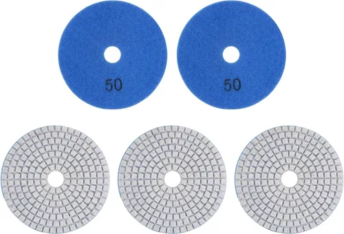 HARFINGTON 5 almohadillas de pulido de diamante de 4 "Grits 50 almohadillas de pulido húmedo/seco para piedra hormigón mármol encimera cuarzo para