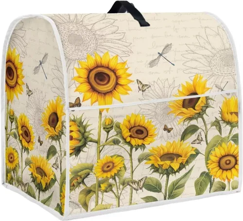 Miniatura 20 de Funda para batidora con estampado de girasol y bandera americana, cubierta protectora contra el polvo, adecuada para la mayoría de los modelos