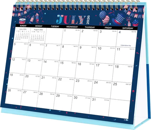 Miniatura 8 de Calendario de escritorio 2026-2027 – Calendario de escritorio de julio de 2026 a diciembre de 2027, calendario de 10 x 8.3 pulgadas, calendario