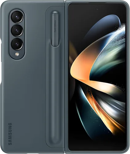 Miniatura 9 de Funda Samsung Galaxy Z Fold4 con soporte para S Pen y soporte para bolígrafo S, funda protectora con pata para visualización con manos libres, Negro
