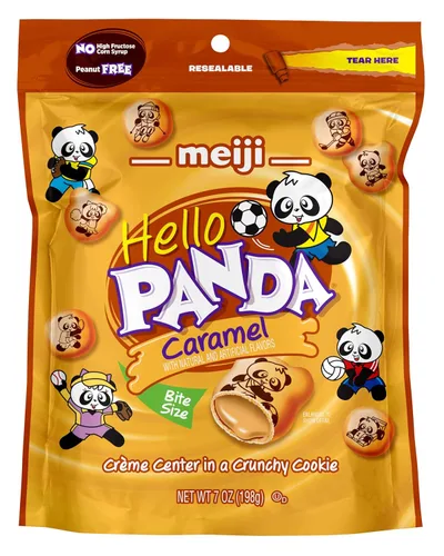 Miniatura 3 de Meiji Hello Panda Galletas rellenas de crema de 7 onzas, paquete de 6 galletas de tamaño bocado con divertidos deportes, caramelo, 42 onzas