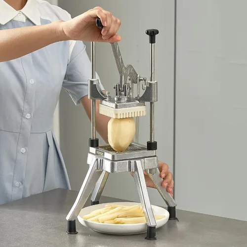 Miniatura 8 de VEVOR Picador comercial de frutas y verduras, hoja de 1/4 pulgadas, cortador de alimentos profesional de alta resistencia, cortador de papas fritas