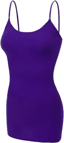 Miniatura 66 de Emmalise Camisola larga casual básica para mujer, con tirantes ajustables, top en capas