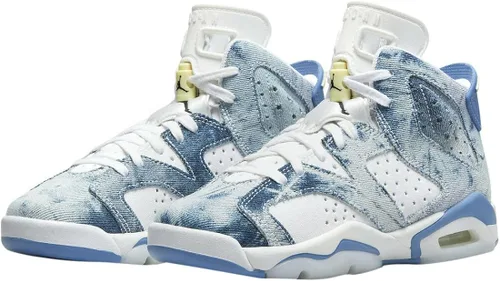 Miniatura 3 de Big Kids Jordan 6 Retro Washed Denim WhtDutch Blue-Citron Tint DM9045 100
