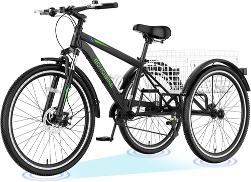 Miniatura 9 de ABORON Triciclo para adultos, bicicleta de 3 ruedas para adultos, triciclo para adultos, llantas de doble pared, triciclo para mujeres y hombres
