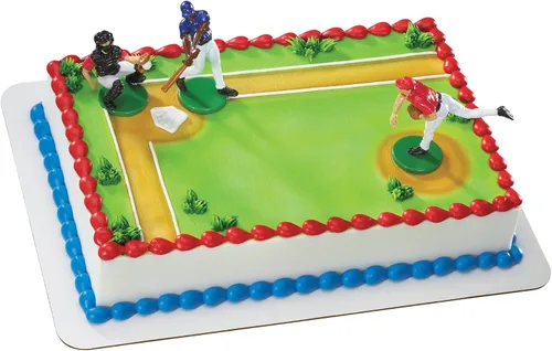 Miniatura 8 de DecoSet Home Run - Juego de béisbol para tartas, decoración de pasteles para cumpleaños o celebraciones de equipo, bates de béisbol, pelota y fotos