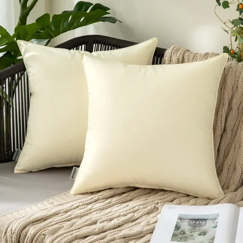 Miniatura 42 de MIULEE - Juego de 2 fundas de almohadas decorativas para exteriores, impermeables, cuadradas, para jardín, para cenador de primavera, tienda de Negro