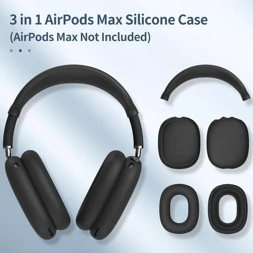 Miniatura 3 de Fintie Funda de silicona 3 en 1 para AirPods Max 2 (2026) y AirPods Max 1 (2020/2024) para auriculares, almohadillas antiarañazos, almohadillas