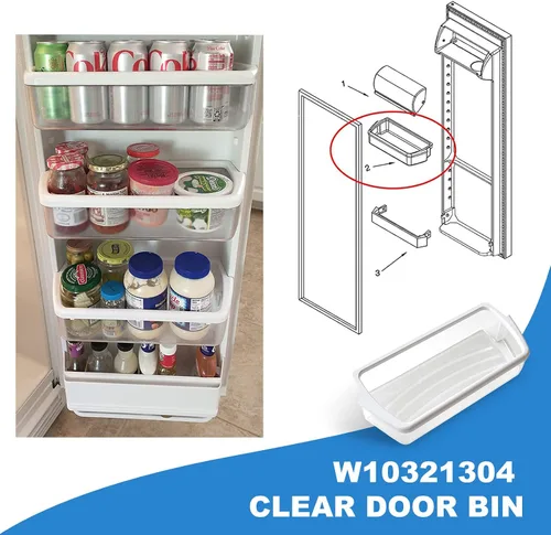 Miniatura 5 de Paquete de 2 estantes mejorados W10321304 de repuesto para puerta de refrigerador compatibles con contenedor de puerta de refrigerador Whirlpool