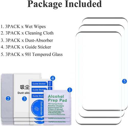 Miniatura 6 de AKABEILA Paquete de 3 protectores de pantalla para Samsung Galaxy S21 Ultra 5G Premium HD Película de vidrio templado de dureza 9H, compatible