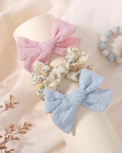 Miniatura 4 de doboi 10 diademas para bebé, lazos para el cabello, de nailon, algodón, lino, hechas a mano, accesorios para el cabello para recién nacidos, niñas