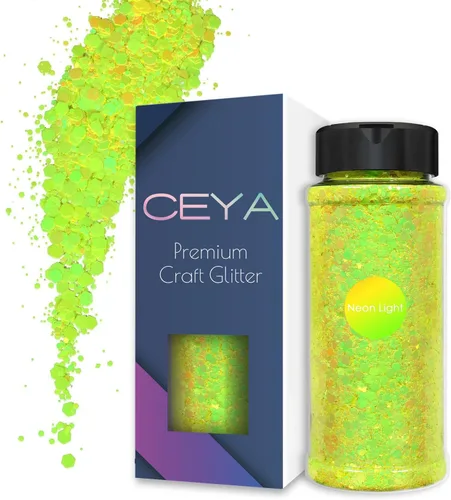 Miniatura 13 de Ceya Chameleon Brillantina Gruesa, 3.5 onzas/100g, Polvo de Brillantina Artesanal Color Crepúsculo que Cambia de Color, Escamas y Lentejuelas