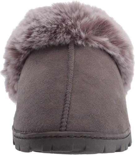 Miniatura 7 de Jessica Simpson - Zueco de piel sintética para mujer pantuflas cómodas y peludas para interiores con espuma viscoelástica