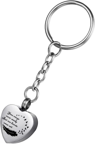 Miniatura 10 de Llavero de urna de recuerdo conmemorativo de joyería de cremación de acero inoxidable para cenizas, Acero inoxidable
