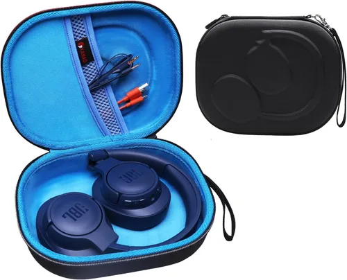 XANAD Funda rígida para JBL Tune 720BT/770NC/710BT/760NC/700BT/750BT/510BT/660NC/520BT/500/E45BT y JBL Live Negro exterior+interior azul