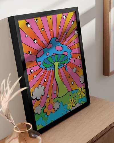 Miniatura 5 de HAUS AND HUES Póster de hongos trippy – Indie for Room Aesthetic Trippy Hippie Y2K, arte de hongos, imágenes indie, decoración de pared