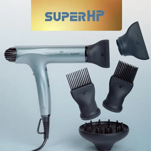 Miniatura 5 de Olivia Garden Secador de pelo profesional SuperHP de 1875 W para todo tipo de cabello, secador de pelo silencioso y de secado rápido, potente