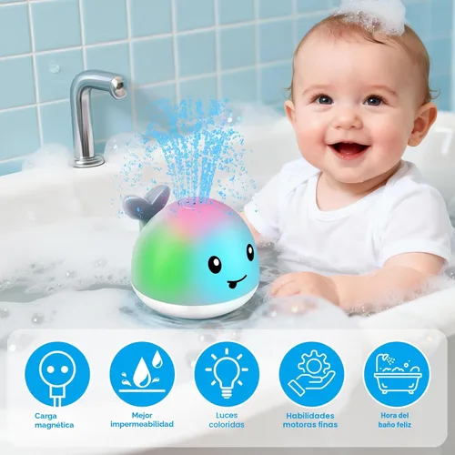 Miniatura 4 de Gigilli Juguetes de baño para bebés, juguetes de baño magnéticos recargables para niños de 1 a 3 años, bañera para niños pequeños, piscina, mesa