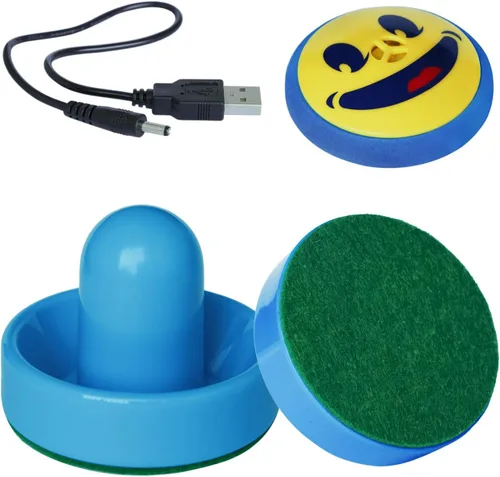 Discos y paletas de hockey de aire, discos flotantes recargables para cualquier superficie plana, incluyen un cable de carga y discos electrónicos